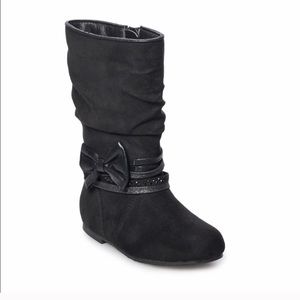 Jumping Beans | New toddler girls black boots with bow